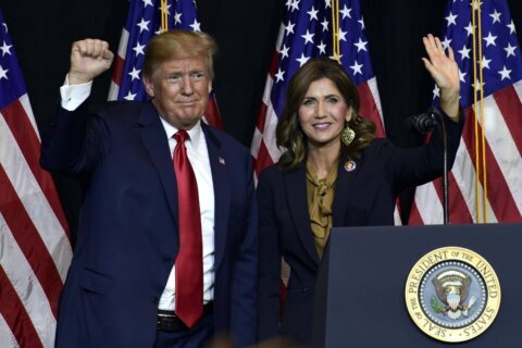 Gov. Kristi Noem endorses Trump as he visits South Dakota