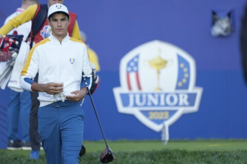 Ukrainian junior golfer gains attention but war not mentioned by Team Europe at Ryder Cup