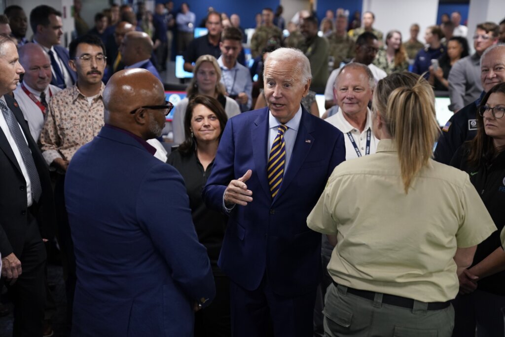 Biden is surveying hurricane’s toll from the sky and ground in Florida. DeSantis won’t see him