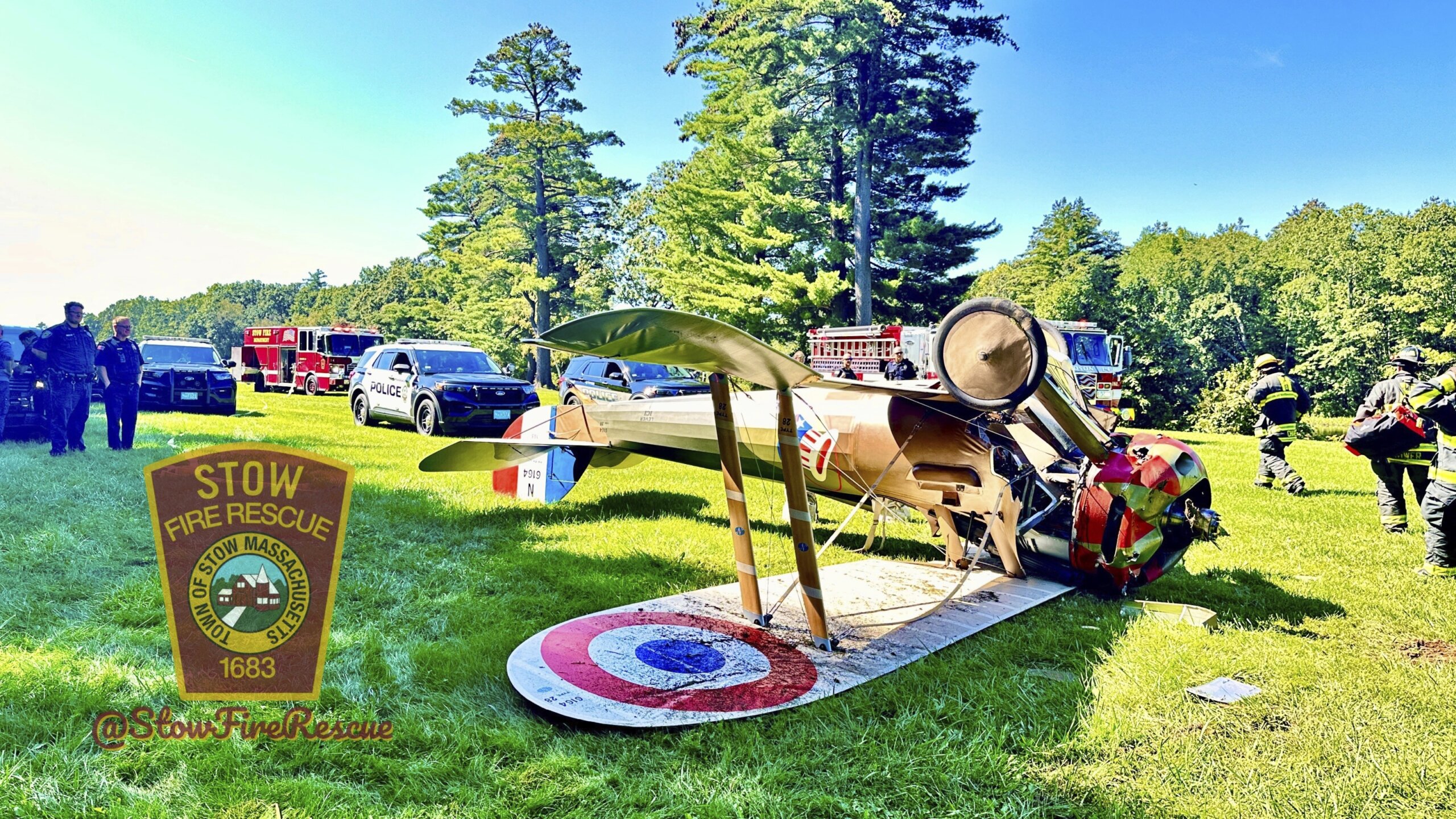 World War I-era plane flips onto roof trying to land near Massachusetts museum; pilot unhurt – WTOP News