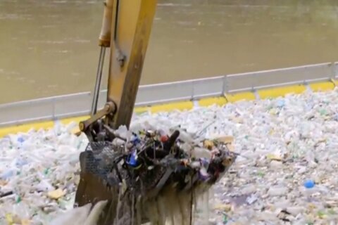 Ocean cleanup group deploys barges to capture plastic in rivers