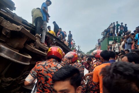 Trains collide in central Bangladesh, killing at least 15 and injuring scores of others