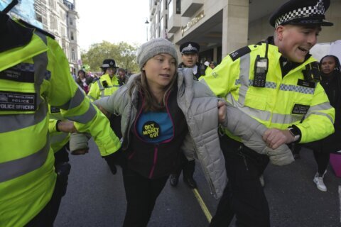 Greta Thunberg was among climate activists detained at a protest to disrupt oil executives' forum