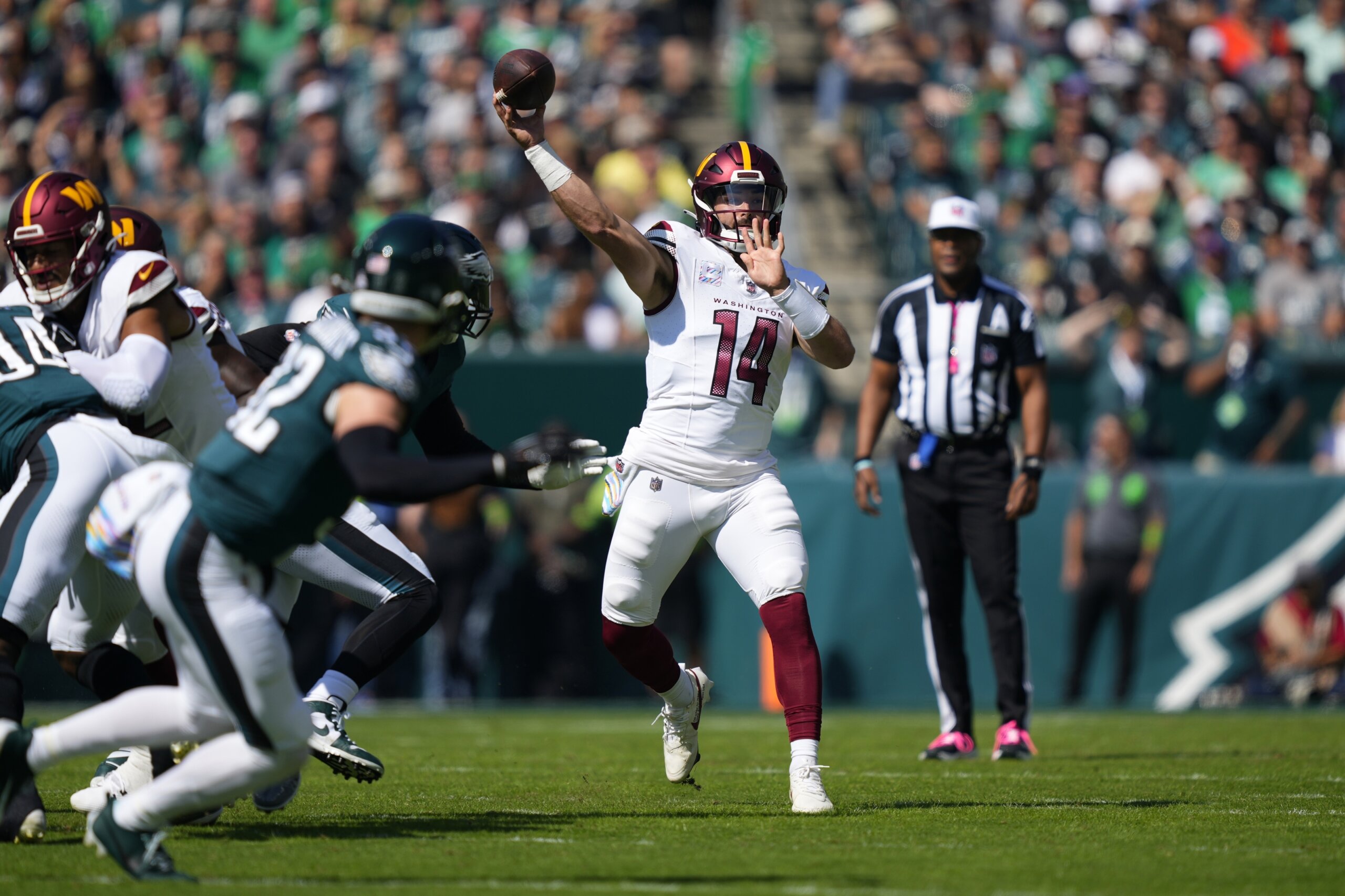 Commanders QB Sam Howell not looking past winless Bears on