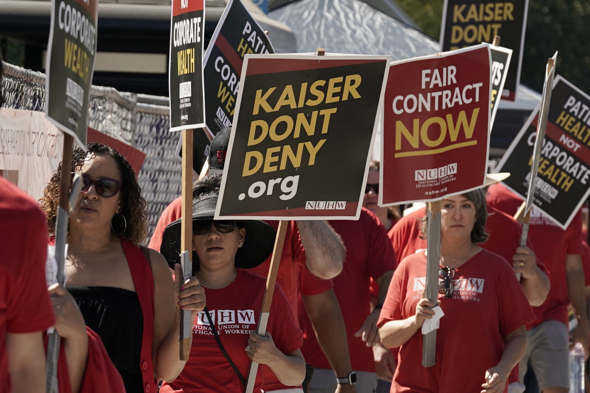 Health care workers picket outside US hospitals in multiple states