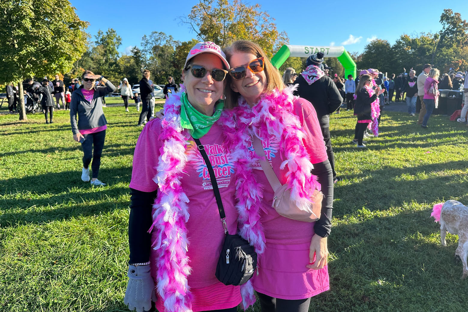 Teams of walkers, including breast cancer survivors, warriors and supporters turned out Sunday for the Walk to Bust Cancer. (WTOP/Cheyenne Corin)