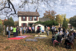 The plaques were unveiled at the oldest house in Arlington County, the Ball-Sellers House. (WTOP/Dick Uliano)