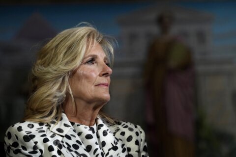 Jill Biden urges women to get mammograms or other cancer exams during Breast Cancer Awareness Month