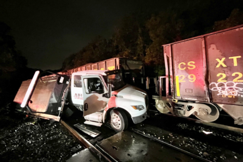Train collides into truck in Montgomery County