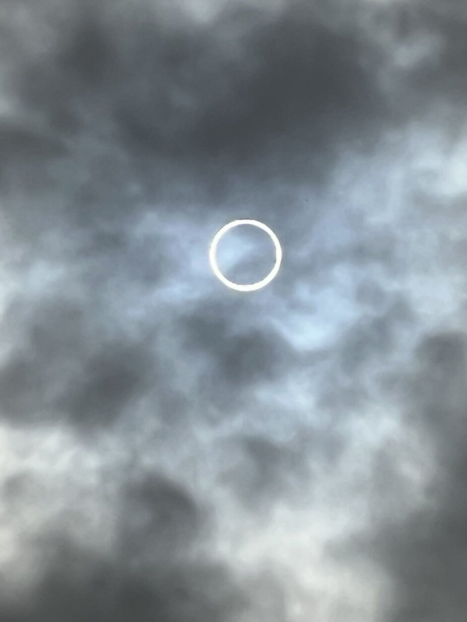 WTOP Space Contributor Greg Redfern managed to get a good view of the eclipse. (Courtesy Greg Redfern/X.com)