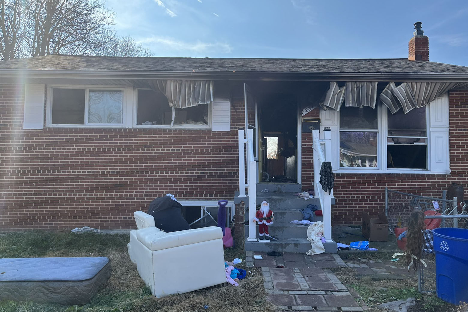A fire that broke out in a home in Montgomery County, Maryland, Thursday night displaced 17 people — including five children — and a "person of interest" has been questioned by police, authorities said. (Courtesy Montgomery County Fire and Rescue Service)