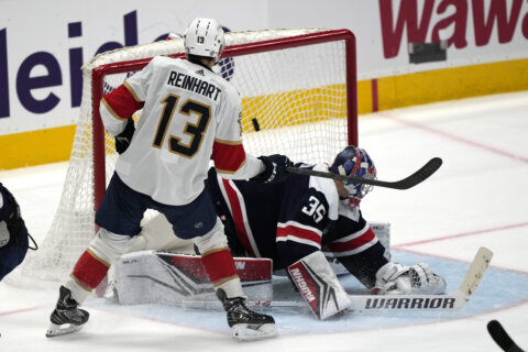 Reinhart scores 15 seconds into overtime as the Panthers rally to beat the Capitals 4-3
