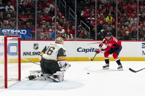 Lindgren makes 35 saves as the Capitals shut out the defending champion Golden Knights 3-0