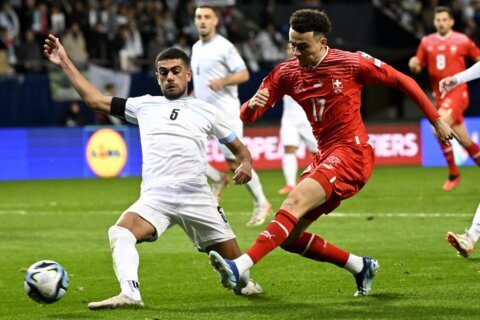 Israel and Switzerland draw 1-1 in Euro 2024 qualifying game in Hungary