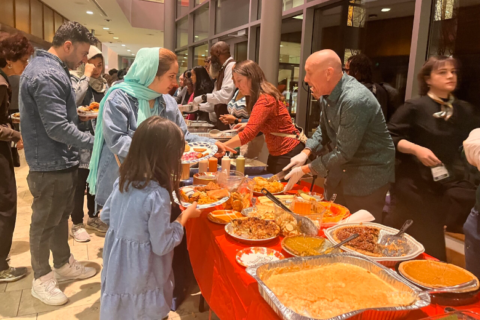 A Thanksgiving meal for newly-resettled refugees