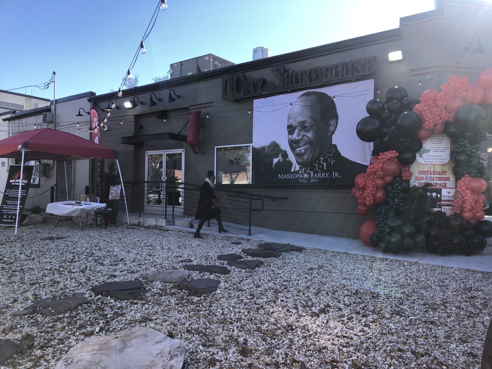 Marion Barry's picture outside DCity Smokehouse