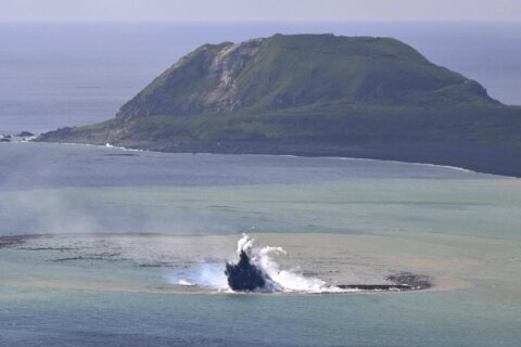 A volcanic eruption has created a new island off Japan, but it may not last