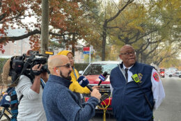 Montgomery County Fire Chief nominee Charles Bailey speaks with WTOP's Mike Murillo after the fire. 
