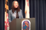 Tonia Wellons, President and CEO of the Greater Washington Community Foundation, speaks during the launch of Thrive Prince George's on Tuesday. (Courtesy Prince George's County)