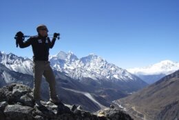 Seb Audy is seen climbing Mount Everest