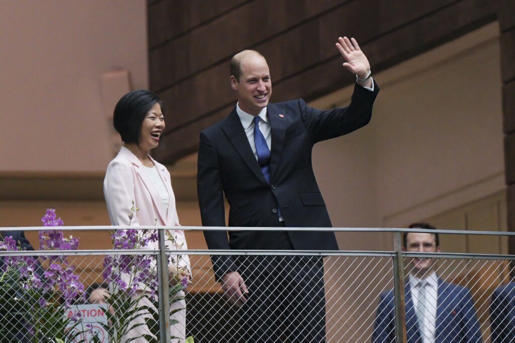 Prince William arrives in Singapore for the Earthshot Prize award, the first to be held in Asia