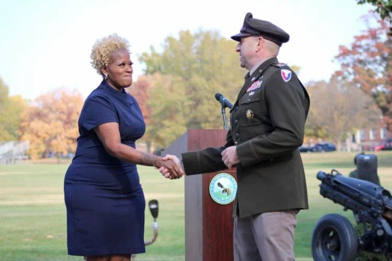 Col. Joseph Messina commends singer-songwriter Latrice Pace