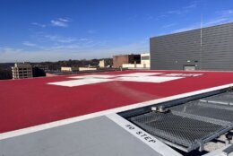 helicopter landing pad on roof of hospital