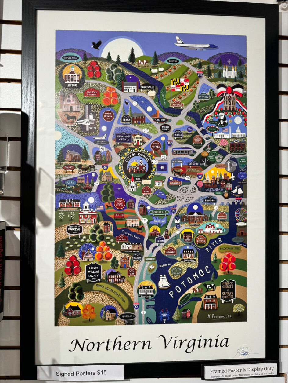 Artwork showing Northern Virginia and the surrounding region