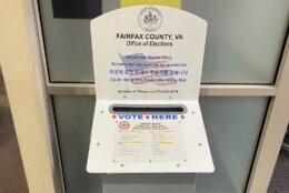 A ballot drop box inside the Fairfax County Government Center in Fairfax, Virginia