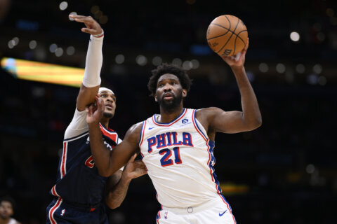 Joel Embiid has season-high 50 points in 76ers’ 131-126 victory over Wizards