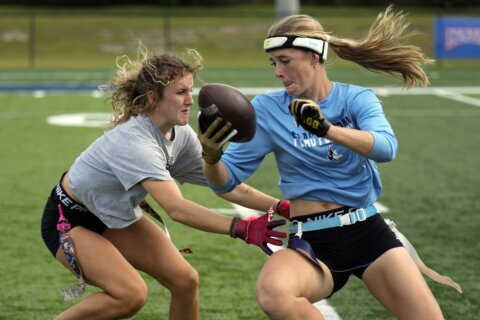 Flag football gives female players sense of community, scholarship options and soon shot at Olympics