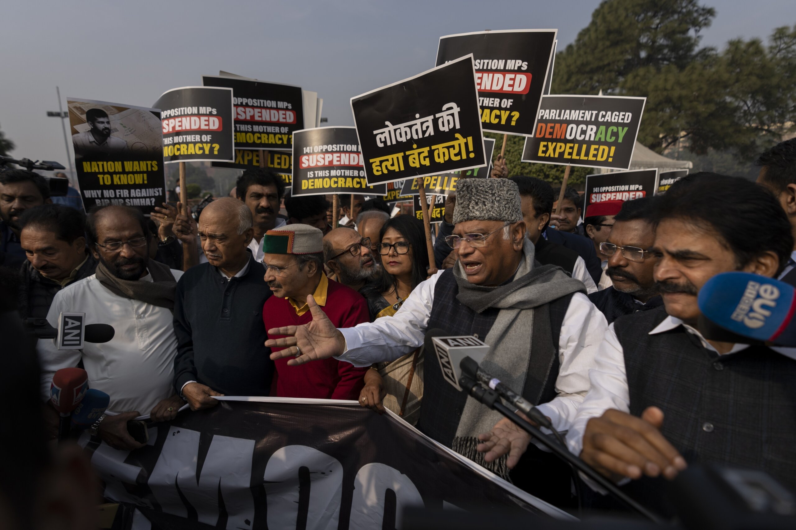 India’s Opposition Lawmakers Protest Their Suspension From Parliament ...