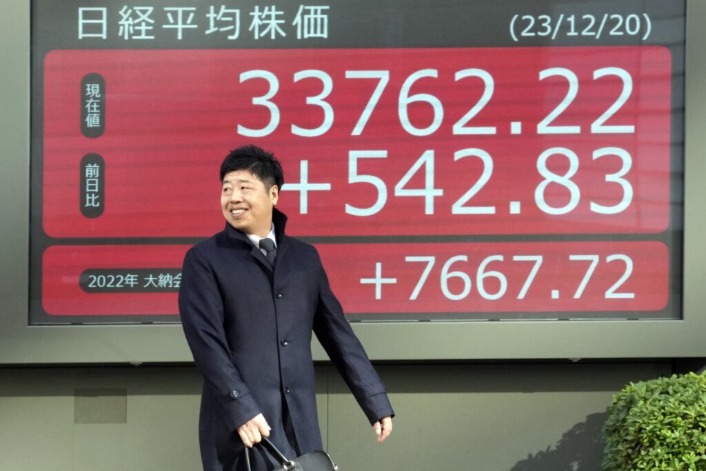 Stock market today: World shares advance after Wall Street ticks higher amid rate-cut hopes