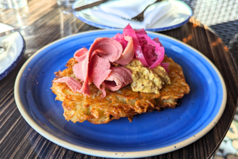 Sababa puts their own twist on the traditional latke recipe