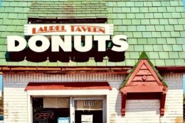an exterior shot of laurel tavern donuts