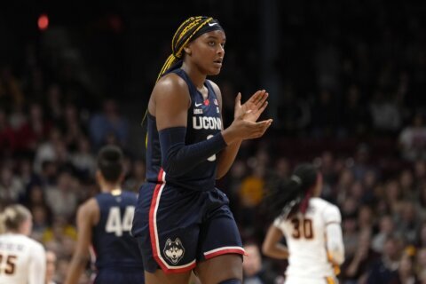 Edwards has big day in homecoming, freshmen stand out as No. 17 UConn women romp past Toronto team