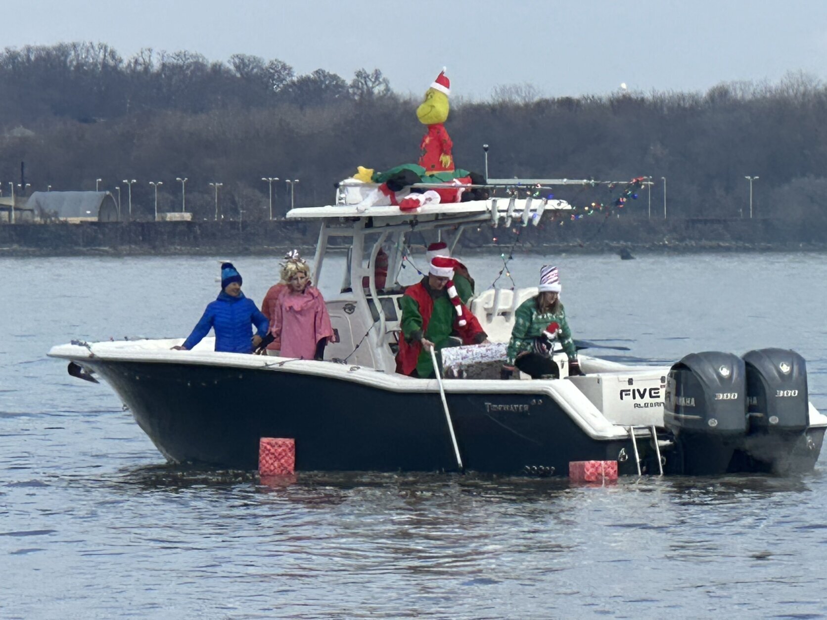 Santa holiday boat