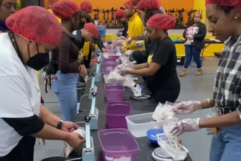 Bowie State students pack meals for children, families experiencing poverty, hunger