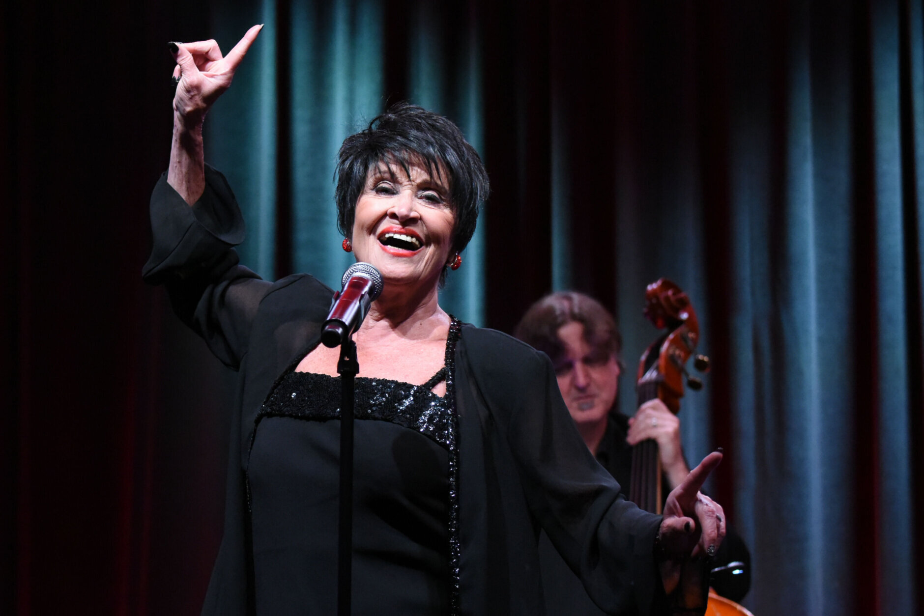 Chita Rivera performs during theChita Rivera: A Lot of Livin to Do segment of the PBS 2015 Summer TCA Tour held at the Beverly Hilton Hotel on Sunday, August 2, 2015 in Beverly Hills, Calif. (Photo by Richard Shotwell/Invision/AP)