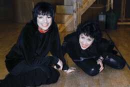 Actresses Chita Rivera, right, and Liza Minnelli, who co-star in the musical "The Rink," at the Martin Beck Theater in New York Feb 9th , are seen, Jan. 1984. (AP Photo)