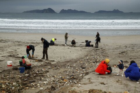 Spain investigates contamination of Atlantic shore by countless plastic pellets spilled from ship