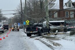 A vehicle crash on Main Street led to downed wires in Fairfax, Virginia, city police say.