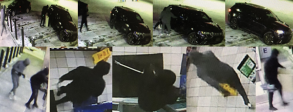 suspect vehicle and photos of suspects