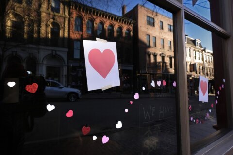 Portland, Maine, shows love for late Valentine’s Day Bandit by continuing his paper hearts tradition