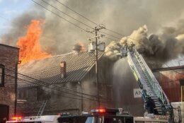 A massive fire Saturday afternoon gutted a historic building in Frederick, Maryland. (Courtesy Frederick County Fire &amp; Rescue)