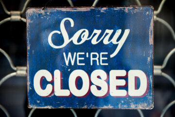 Sorry We're Closed sign