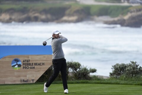 Patrick Cantlay takes off PGA Tour board hat, shoots 64. He trails Thomas Detry by 1 at Pebble Beach