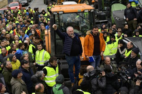 Thousands of farmers advance on Madrid for a major tractor protest over EU policies