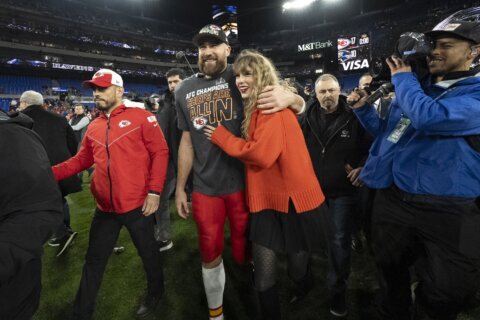Score one for red, the color, thanks to Taylor, Travis and the red vs. red Super Bowl