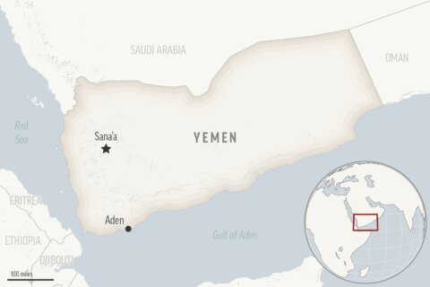 A ship earlier hit by Yemen’s Houthi rebels sinks in the Red Sea, the first vessel lost in conflict